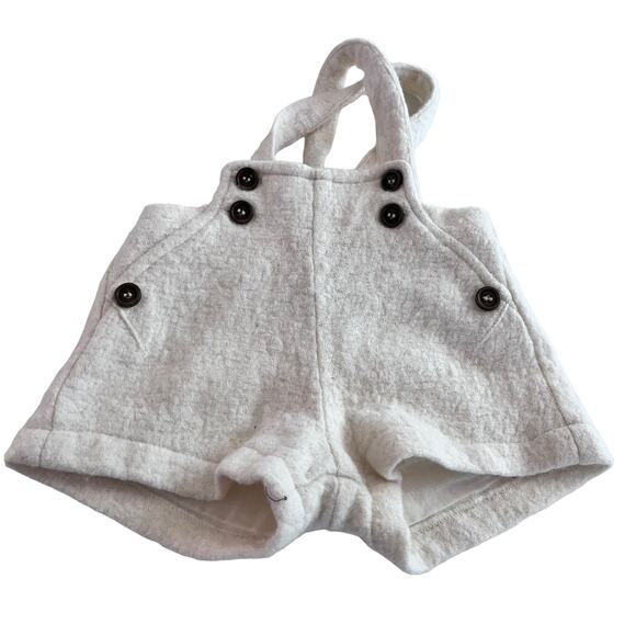 Belati boys ivory wool blend overall shorts size 12 months - Picture 1 of 9